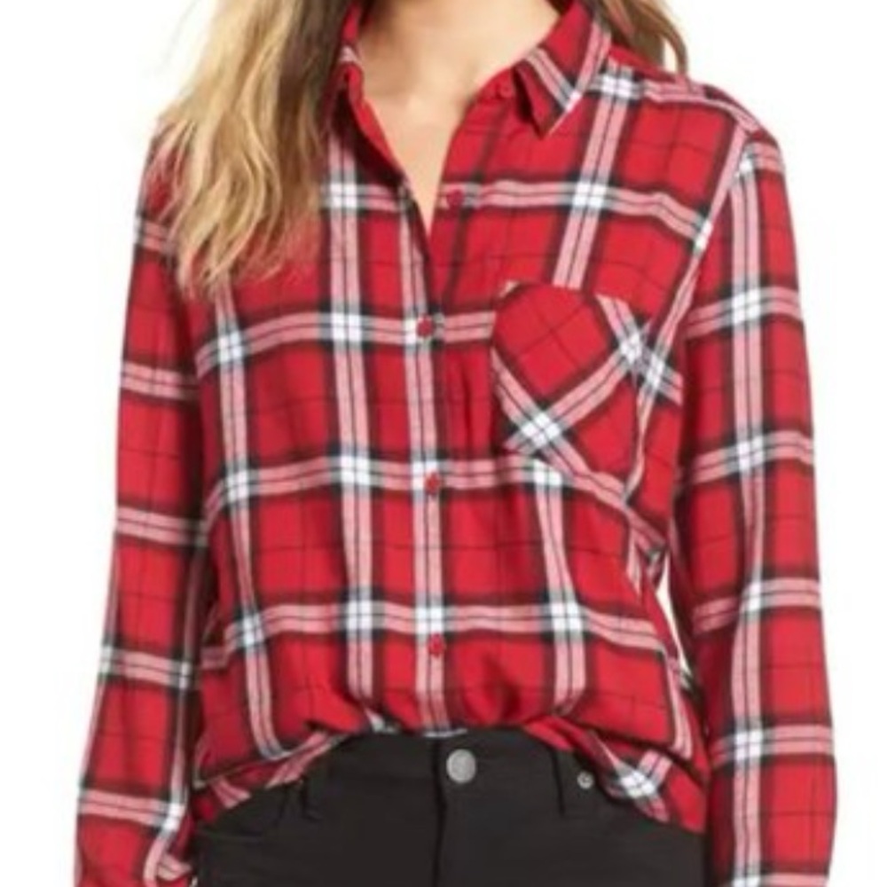 3/$10 BP Red and Black Checkered Shirt